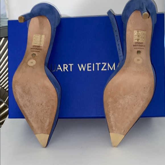 4 inch Stuart Weitzman Women's Blue Heels - Picture 4 of 4